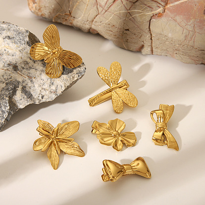 304 Заколки для волос из кожи аллигатора из нержавеющей стали для женщин, высококачественный аксессуар для волос, золотые