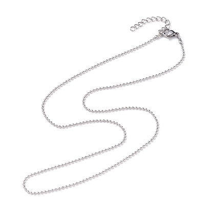 1.5mm 304 Stainless Steel Ball Chains Necklace for Men Women