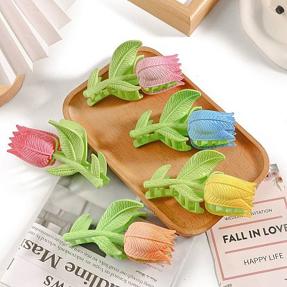 Tulip PVC Claw Hair Clips, Hair Accessories for Women & Girls