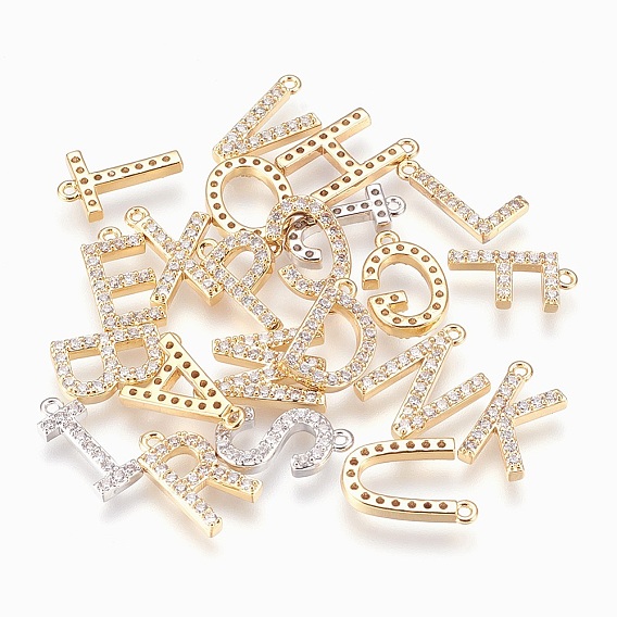 Подвески из латунной буквы, с кубического циркония, без свинца, без кадмии и без никеля, долговечный