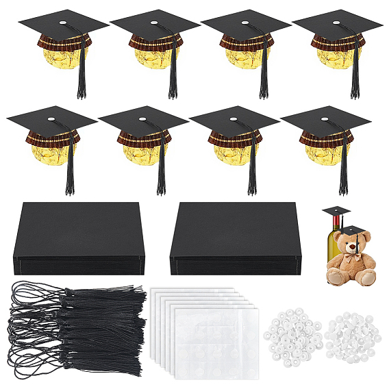 Kits para hacer birretes doctorales de papel, con borlas