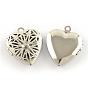304 Stainless Steel Pendant Rhinestone Settings, Locket Pendants, Diffuser Pendants, Heart