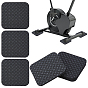 4Pcs Polyurethane & Silicone Anti-slip Treadmill Mat, Black