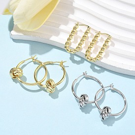 Латунные серьги-кольца для женщин