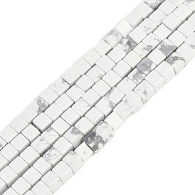 Нити из натуральных бусин говилита, кубические