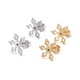 Snowflake 304 Stainless Steel Stud Earrings for Women