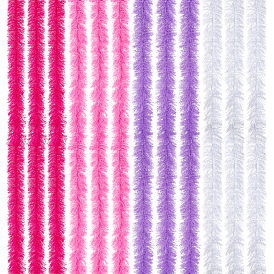 12Pcs 4 Colors Polyester Turkey Feather Strips, with 304 Stainless Steel Wire