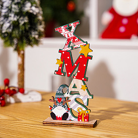 Слово рождество с деревянными украшениями санта-клауса, для рождественской вечеринки подарок украшение дома