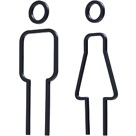 2шт. акриловых общественных знаков для туалетов, женщины и мужчины