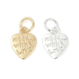 Талисман из сплава, сердце с словом Сделано с любовью, долговечный, стойки покрытие, с целью перехода в кольце