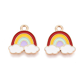 Подвески из сплава и эмали, радуга, без кадмия и без свинца, золотые