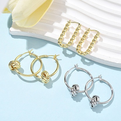 Латунные серьги-кольца для женщин