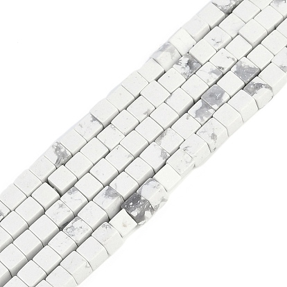 Нити из натуральных бусин говилита, кубические