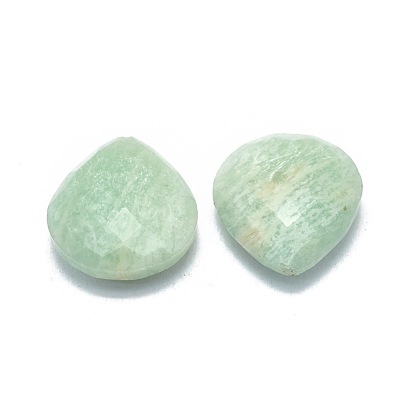 Natural Amazonite Beads, Half Drilled, Drop, Faceted
