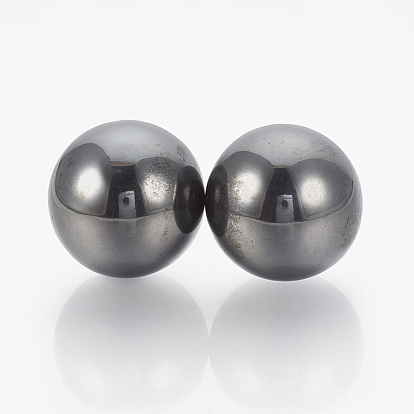 Magnetic Synthetic Hematite Beads, Gemstone Sphere, No Hole/Undrilled, Round