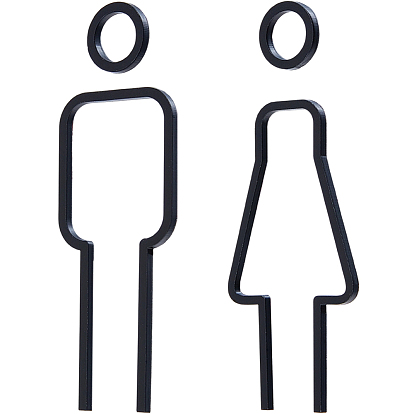 2шт. акриловых общественных знаков для туалетов, женщины и мужчины