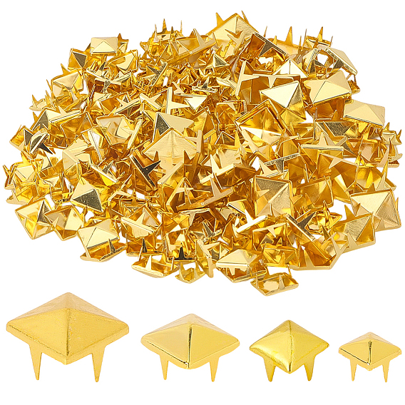 200 шт. 4 стили железные шпильки заклепки, для поделки из кожи, квадратный