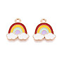 Подвески из сплава и эмали, радуга, без кадмия и без свинца, золотые