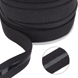 Cuerda elástica plana, con silicona, cinta elástica antideslizante, para accesorios para el cabello, ropa, boda, con carretes