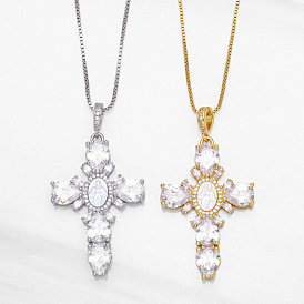 Retro Religious Mary Cross Pendant Unisex Punk Necklace Hip Hop Jewelry