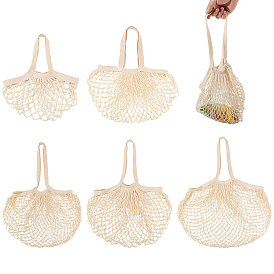5 pièces 5 styles sac en filet tissé en polyester ajouré, sacs de courses imperméables