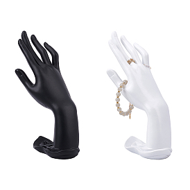 Présentoir de bijoux en résine, présentoirs de bague de doigt, main lotus, noir et blanc