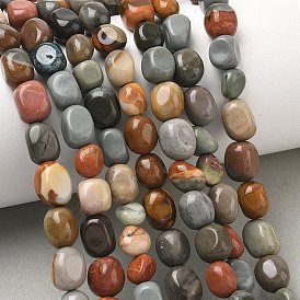 Natural Alashan Agate Beads Strands, Tumbled Stone, Nuggets