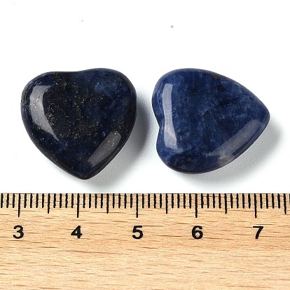Natural Sodalite Heart Palm Stones, Crystal Pocket Stone for Reiki Balancing Meditation Home Decoration