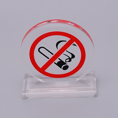 Acrylic No Smoking Sign Billboard, Flat Round