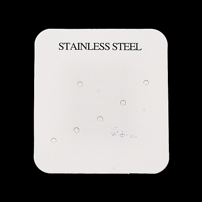 Paper Display Card with Word Stainless Steel, Used For Earrings, Square