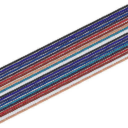 20 Strands 10 Colors Transparent Glass Beads Strands, Round