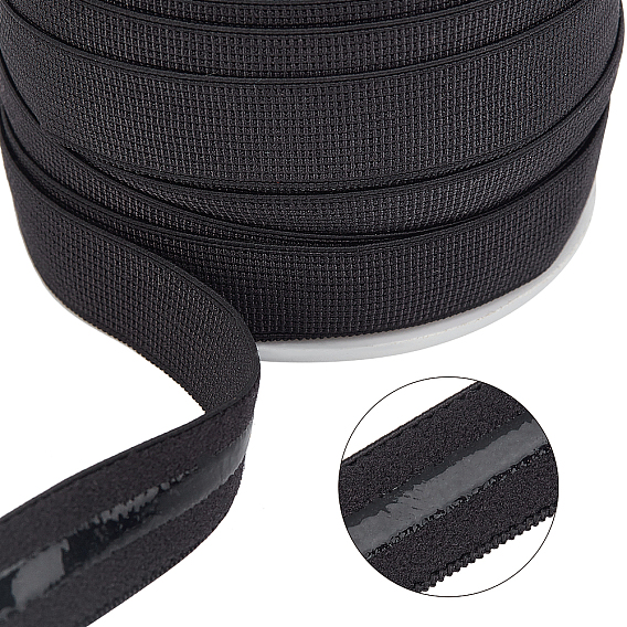 Cuerda elástica plana, con silicona, cinta elástica antideslizante, para accesorios para el cabello, ropa, boda, con carretes
