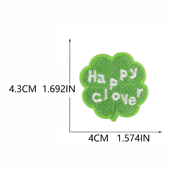 День святого Патрика, клевер, компьютерная вышивка, ткань, гладить/пришивать нашивки, аксессуары для костюма