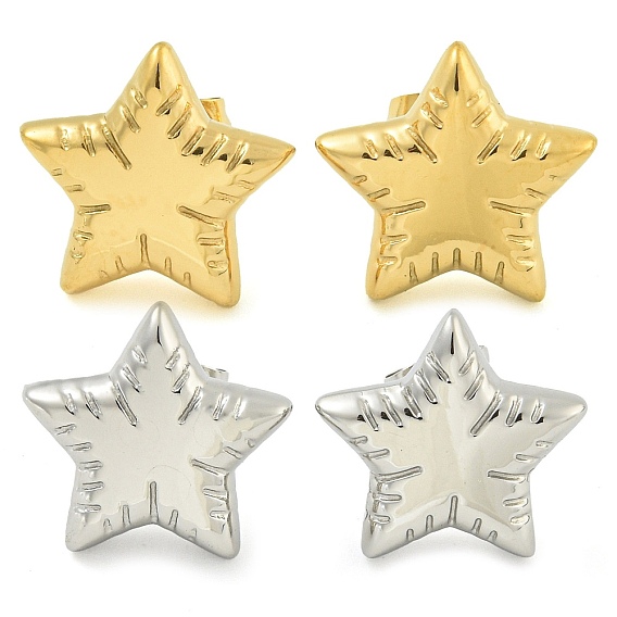 304 серьги-гвоздики из нержавеющей стали для женщин, звезда