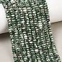Natural Green Spot Jasper Beads Strands, Faceted Rondelle