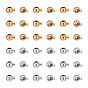40Pcs 2 Colors 304 Stainless Steel Slide Charms, Ion Plating(IP), Round