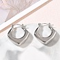 304 boucles d'oreilles en acier inoxydable, carrée