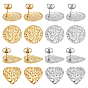304 Stainless Steel Stud Earring Findings, with Ear Nuts, Flat Round and Heart