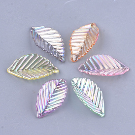 Transparent Acrylic Pendants, AB Color, Leaf