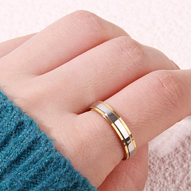 Stainless Steel Bicolor Plated Ring - Fashionable and Minimalist Ring