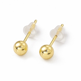 Brass Tiny Ball Stud Earrings for Women