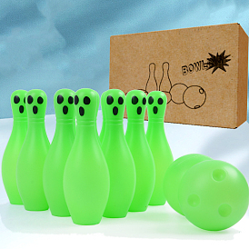 Luminous PE Plastic Bowling Ball Toy, Funny Toy, for Halloween, Glow in The Dark Bowling Pin & Ball