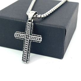Мужские ожерелья с подвеской-крестом из нержавеющей стали