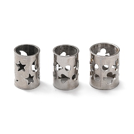 304 Stainless Steel European Beads, Large Hole Beads, Column, Stainless Steel Color