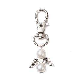 Angel Acrylic Pendant Decoration, Alloy Swivel Lobster Claw Clasps Charms for Backpack Key Chain Ornaments