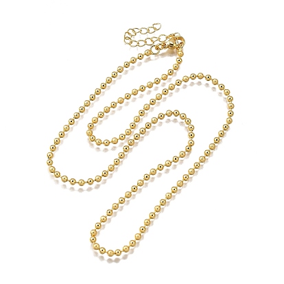 2.5мм латунные шариковые цепочки ожерелья, без свинца и без кадмия, долговечный, стойки покрытие