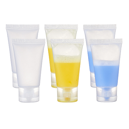 20ml Matte PE Plastic Refillable Flip Top Cap Bottles, with PP Plastic Screw Lids