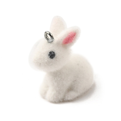 Подвески из непрозрачной смолы, кролика прелести, с железной платиной петлей