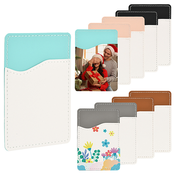 10 шт. 5 цветной держатель для карт из искусственной кожи на липкой основе для задней крышки телефона, прямоугольные