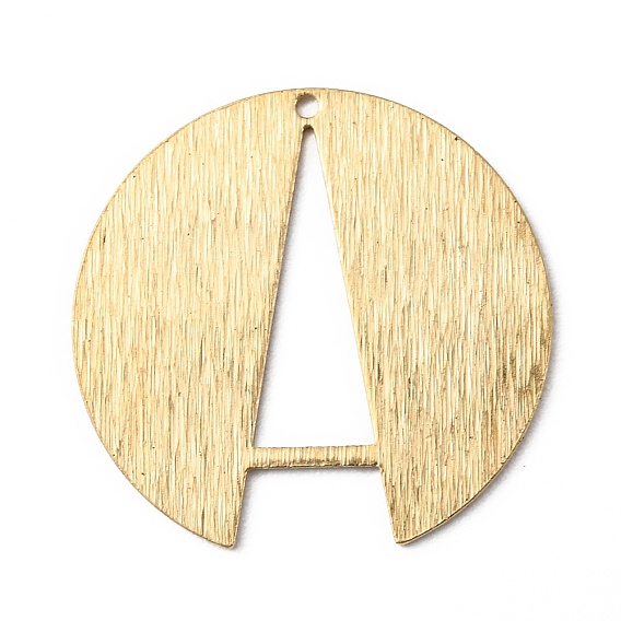 Латунные подвески, волочильных стиле, плоские круглые с letter.a